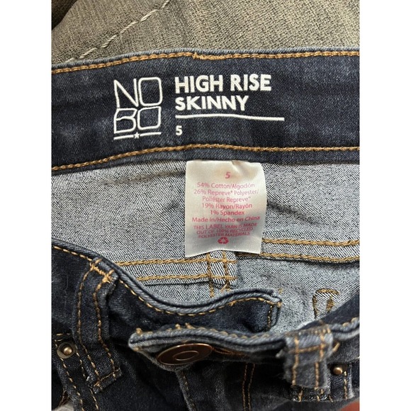 NoBo No Boundaries High Rise Skinny Dark Wash Stretch Denim Jeans Juniors Size 5 - Picture 6 of 6